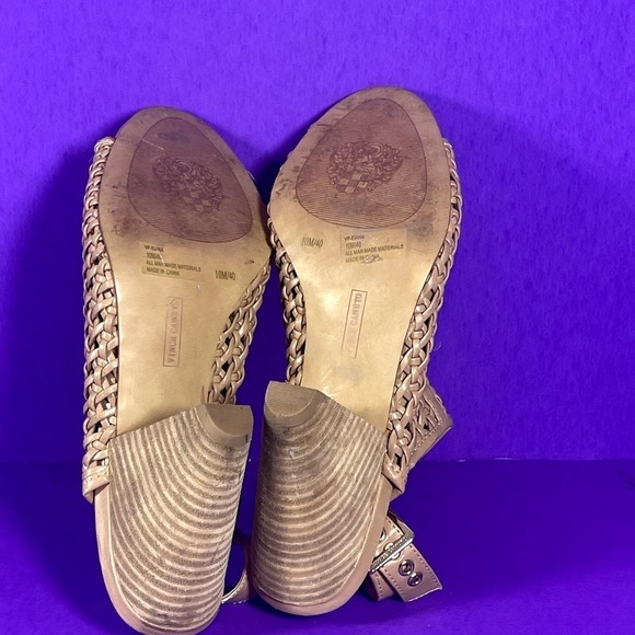 Vince Camuto EIANA Caged Peep Toe Lattice Pyramid Slingback Sandals Size 10 - Picture 8 of 9